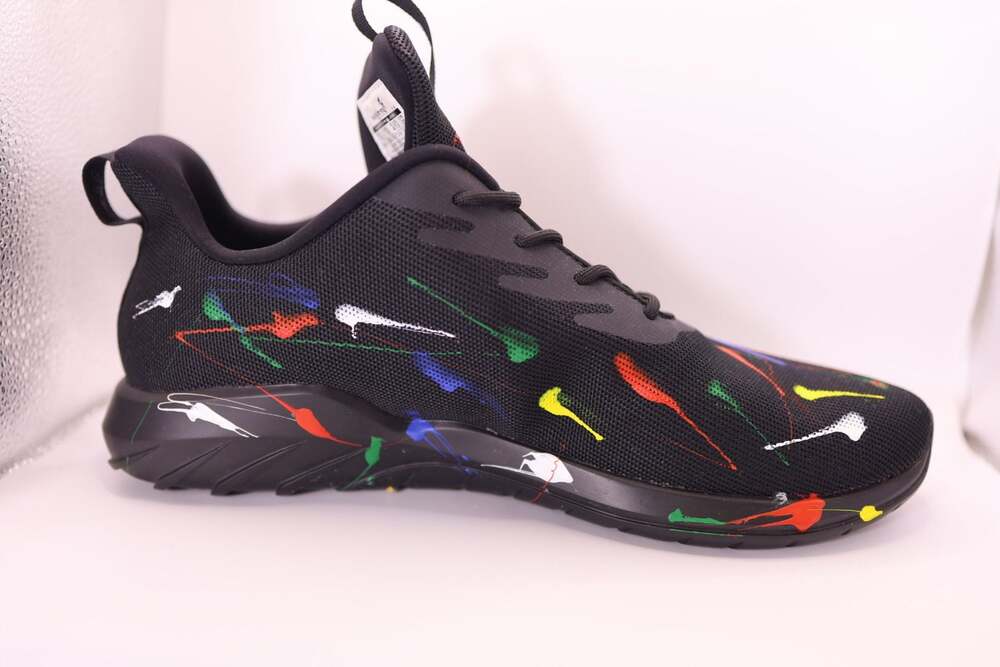 Soulsfeng Olympic Spray Paint Splatter Men's Running Shoes Size 13 - Picture 13 of 16